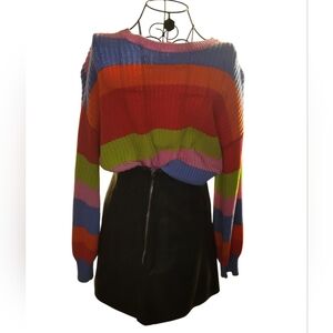 Zara Real Leather Moto Biker Skirt 32 XL